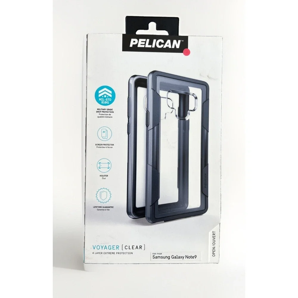 New Pelican Voyager Case + Holster for Samsung Galaxy Note 9 - Clear/Gray